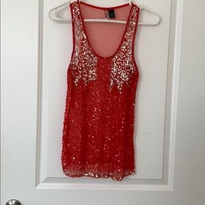 Red Sequin Top